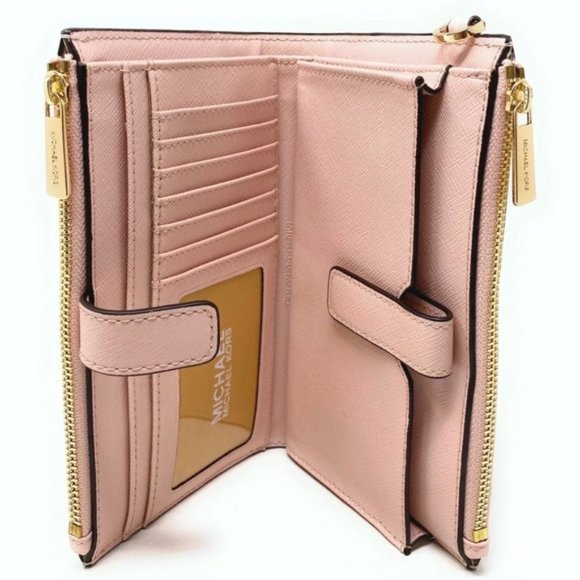 MICHAEL KORS LG Jet Set Double Zip Pink Wristlet - Picture 8 of 11